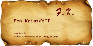 Fon Kristóf névjegykártya