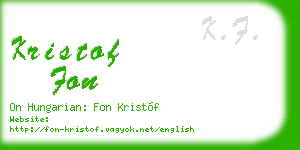 kristof fon business card